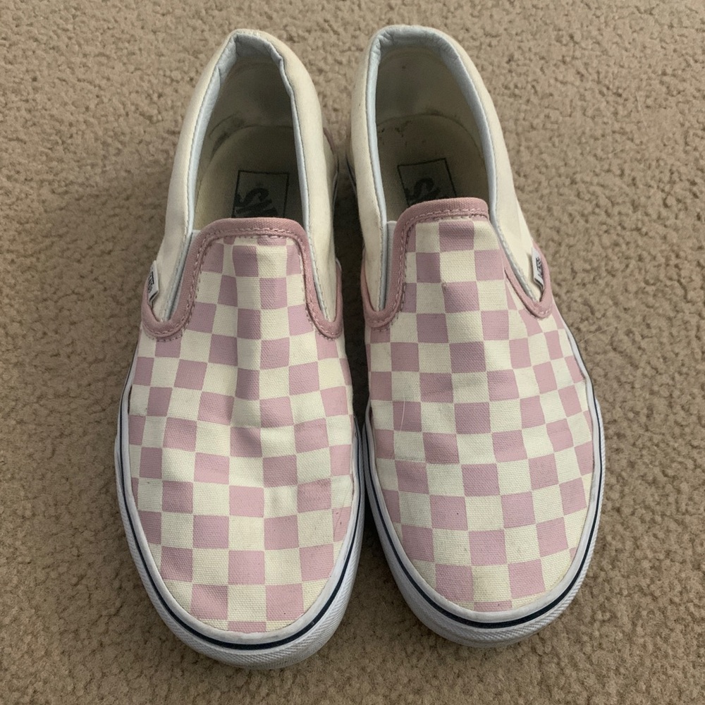 Vans Slip-On Pink Checkered Shoes size W8.0